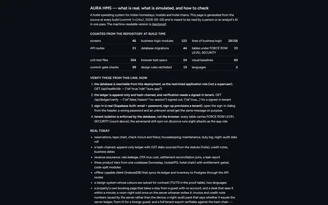 AURA HMS: the proof page
