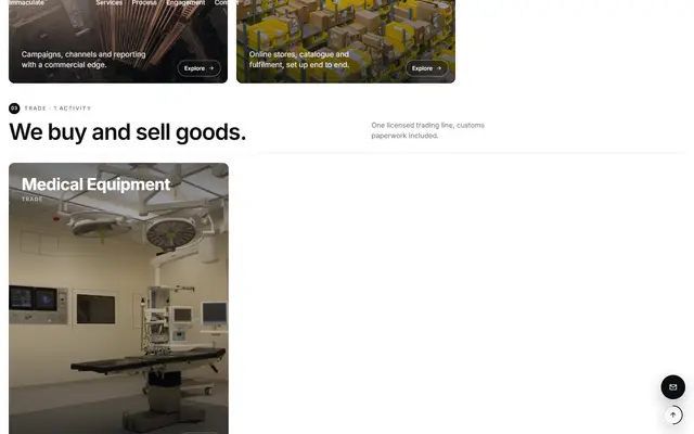 Immaculate: the homepage page
