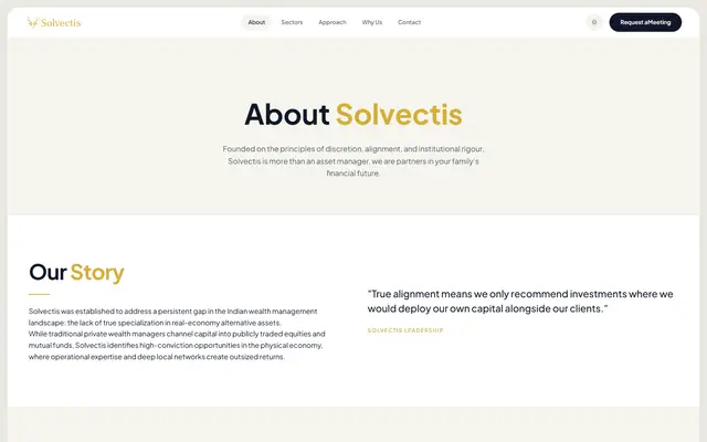 Solvectis: the about.html page