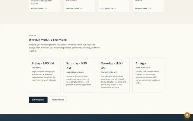 Spicer Church: the homepage page