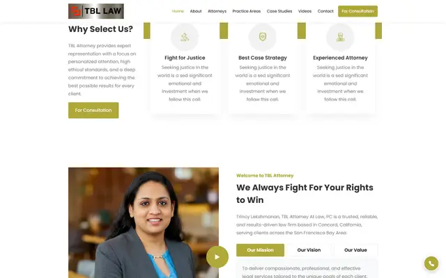 TBL Attorney: the homepage page