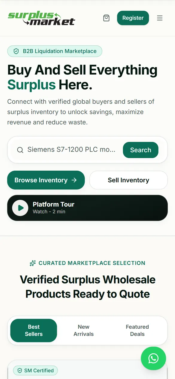 Surplus Market on a phone