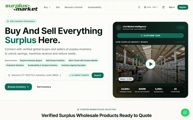 Surplus Market: Online marketplace